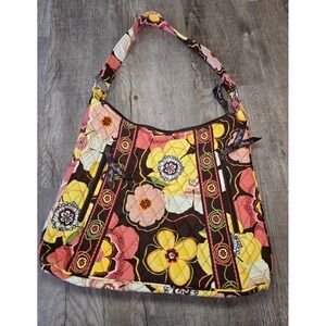 Vera Bradley Buttercup Shoulder Bag Retired Pattern Brown/ Yellow/yellow